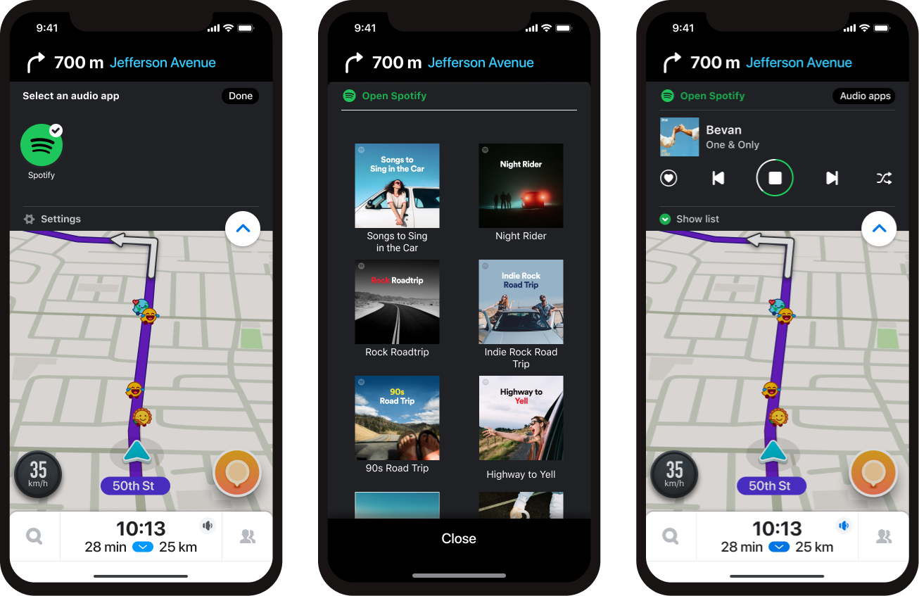 How to link and control Spotify playback in Waze