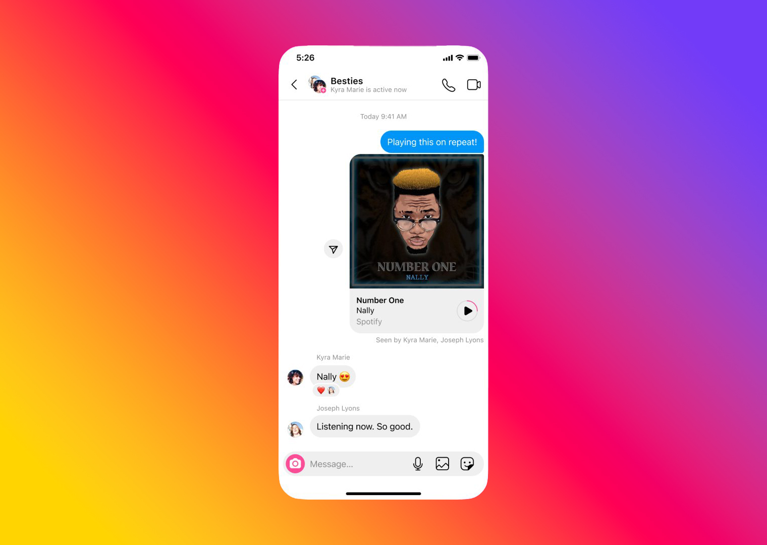 Share song previews from Spotify, Apple Music and Amazon Music to Instagram Messenger