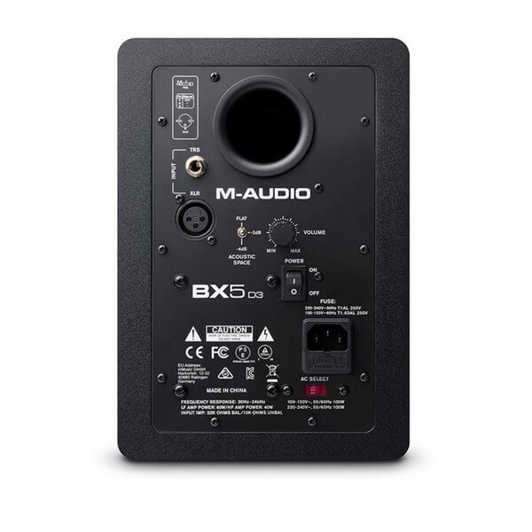 The M-Audio BX5 D3 monitors have TRS and XLR inputs and present high frequency tuning options too.