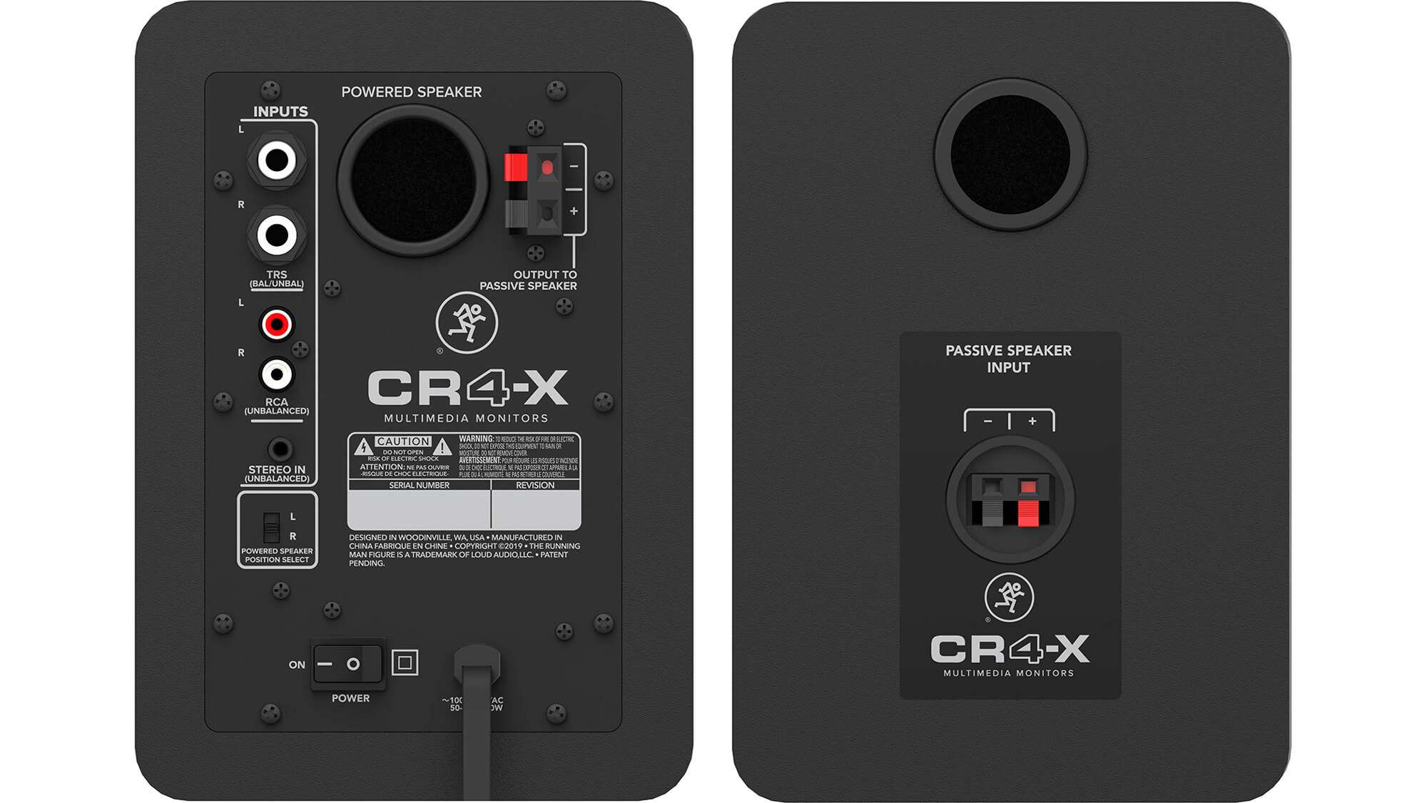 The CR4-X monitors have both TRS and RCA inputs, but they have no tuning options. The rear bass port allows for low-end projection, but you
