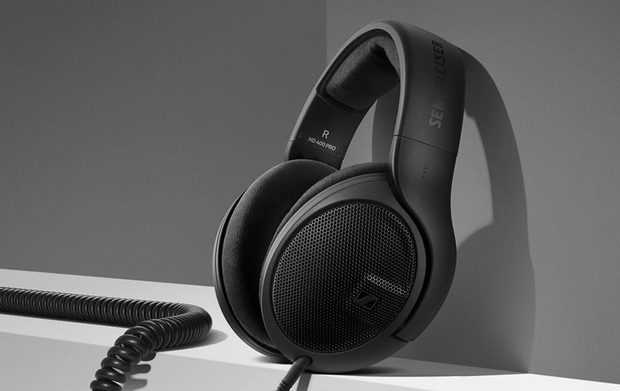The Sennheiser HD 400 Pro open-back circumaural headphones are an excellent choice of headphone for music making. They provide a balanced sound stage, a lot of comfort, and they only weigh 240g.