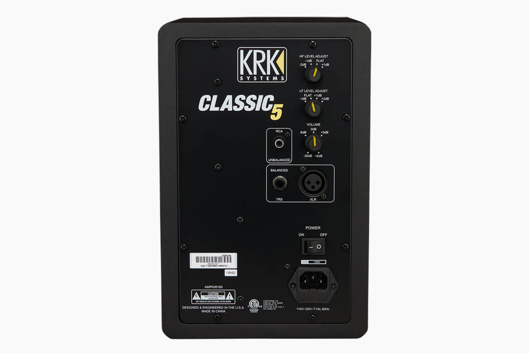 The KRK Classic 5 monitors have XLR, RCA and TRS inputs. Both high and low frequency tuning options are available too.