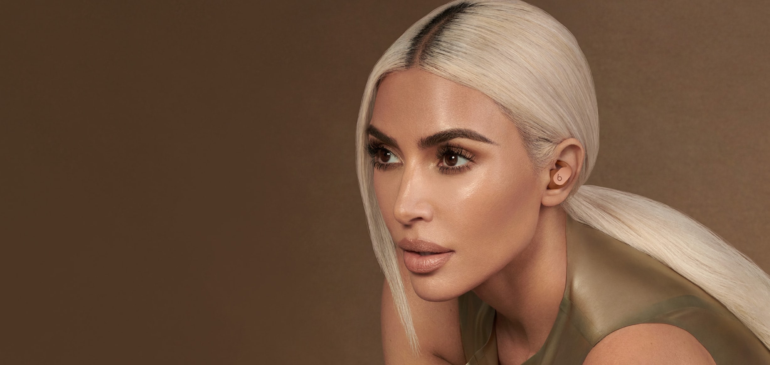 Kim Kardashian teams up with Beats for neutral coloured earbuds