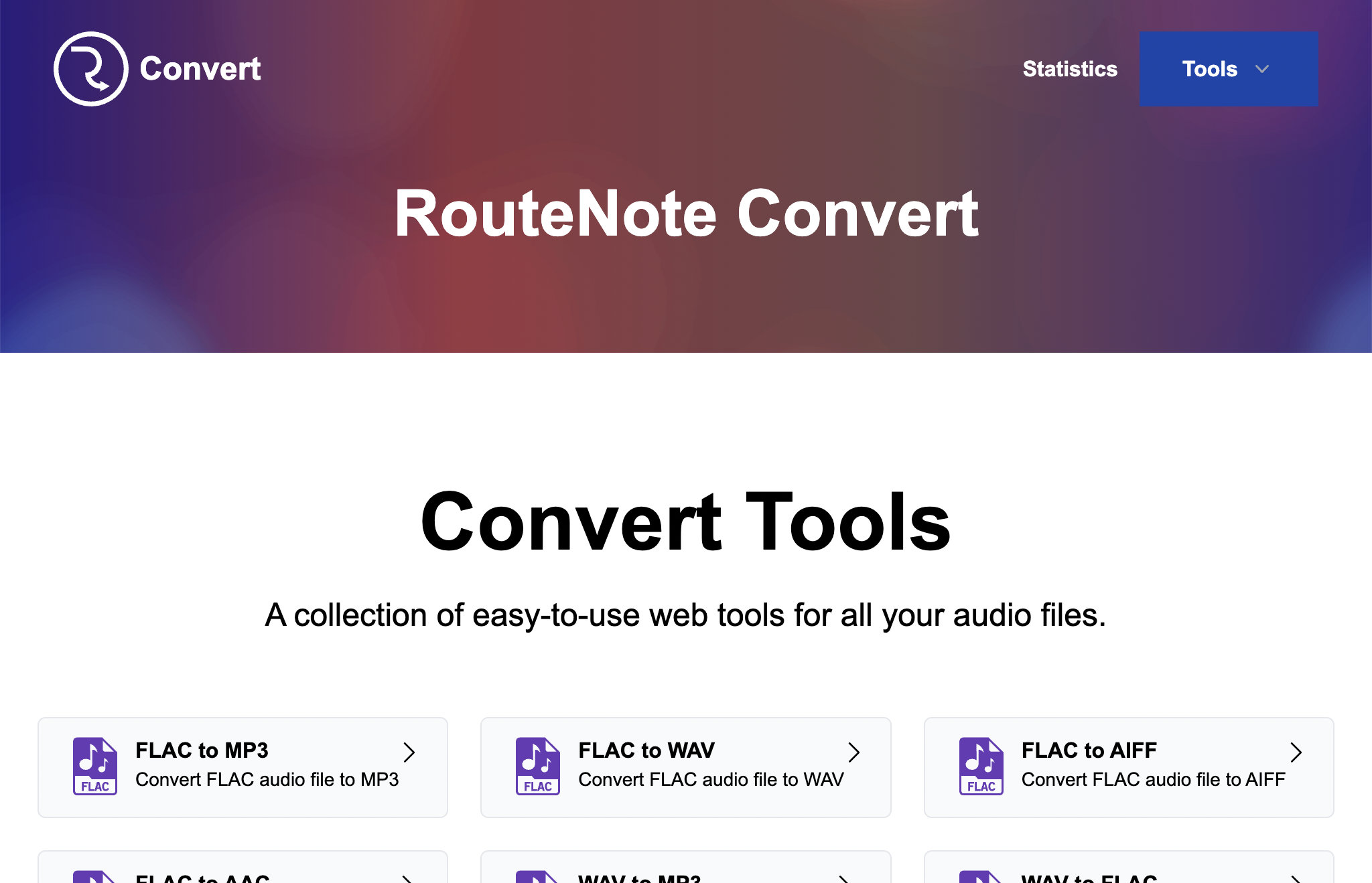 RouteNote Convert – convert audio online for free