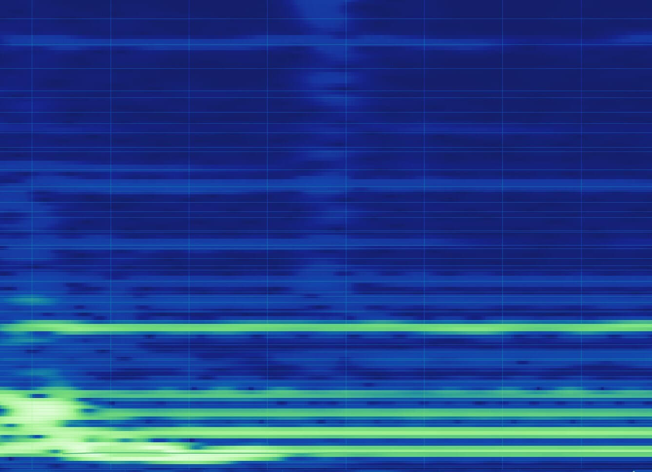 Here is a spectrogram image that represents the frequency information of that same 16-bit  lossy audio file.

Typically, a lossy alogorithim will remove bist of frequency information in the 10 - 20 kHz frequency range. IN addition to the sub frequencies (2- - 40 Hz), these frequcneis are harder for a speaker to reproduce. Therefore a lossy algorithim cuts them as they're harder to hear.