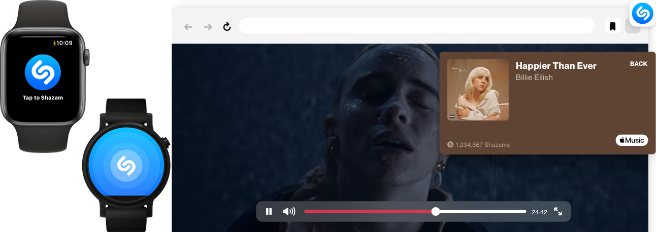 Shazam on apple online watch