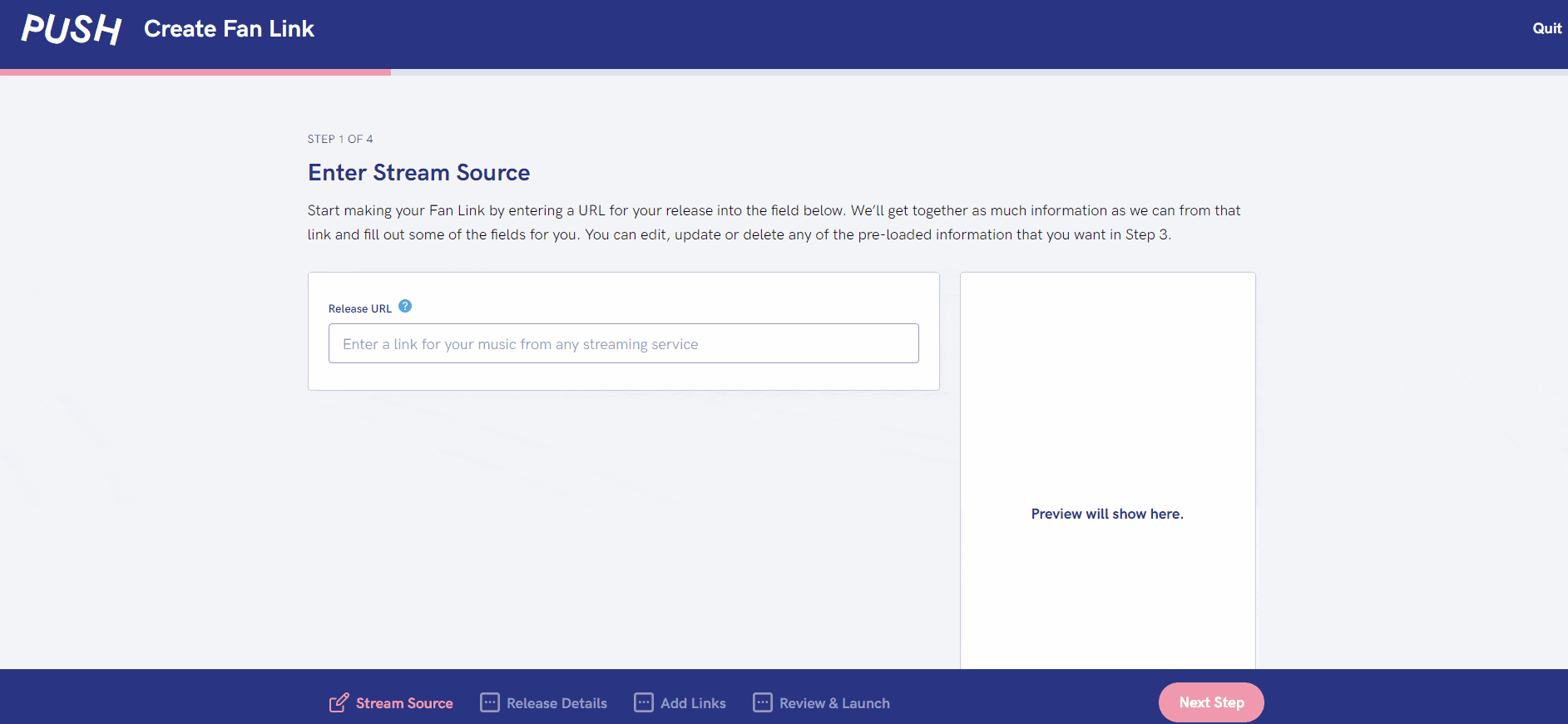 Stream source selection page GIF