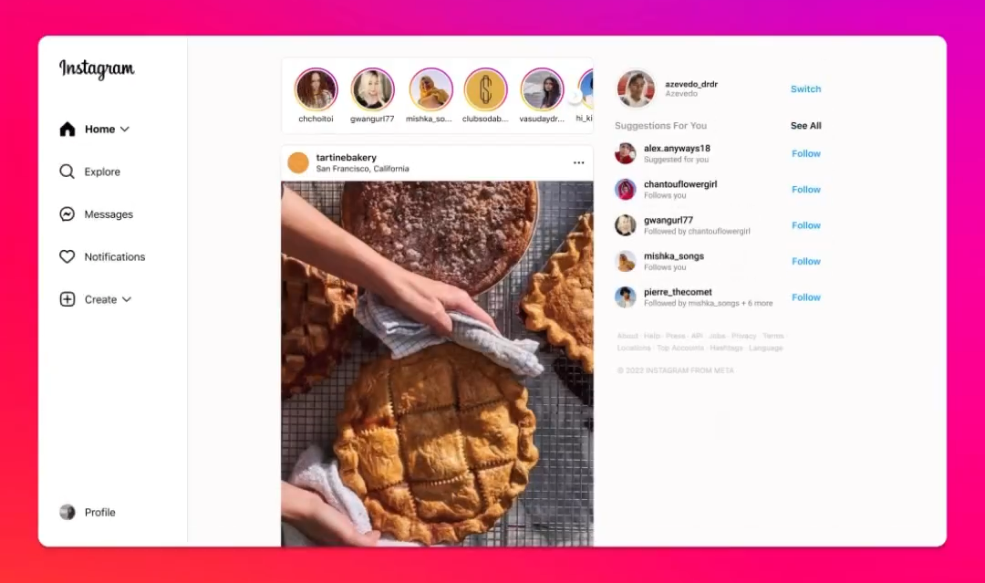 Instagram introduce a redesigned website for a better desktop experience