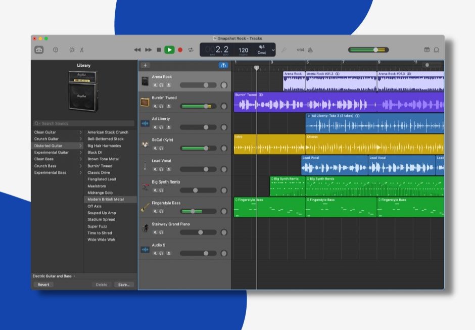 Garageband is the best free DAW for iOS & macOS systems.