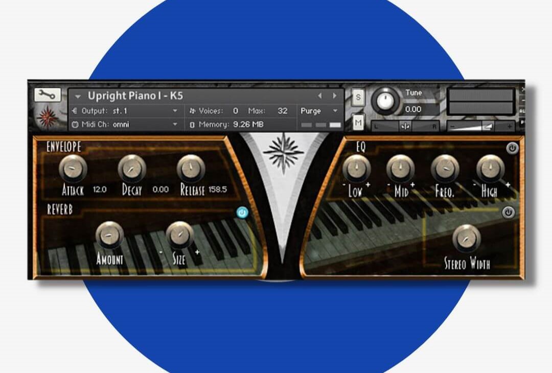 The Upright No. 1 is a fantastic virtual piano for Kontakt, with the samples recorded at the Berklee College of Music. Recorded with two close microphones with wide pick-up patterns, the free Upright No. 1 VST piano even features effects like reverb in addition to panning and volume control.