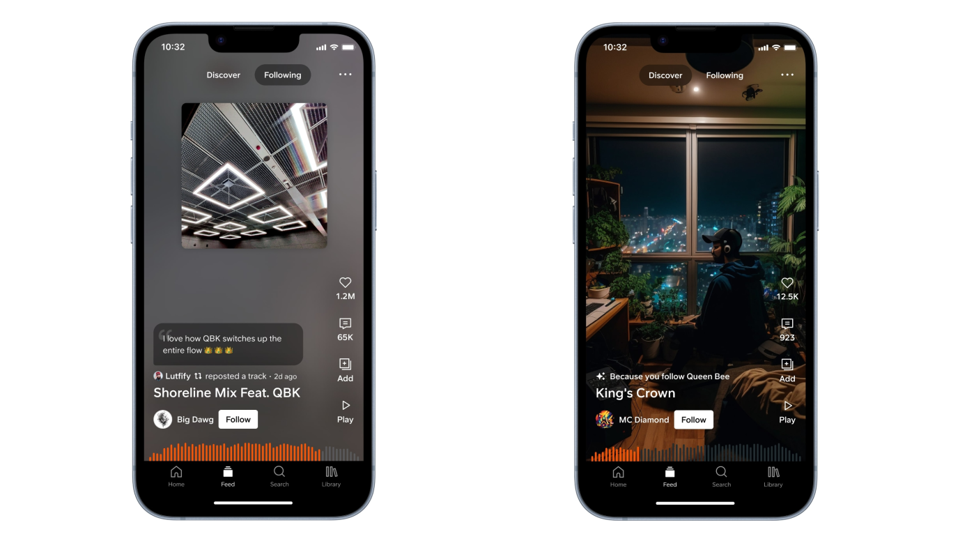 SoundCloud tests new Discovery vertical video feed.