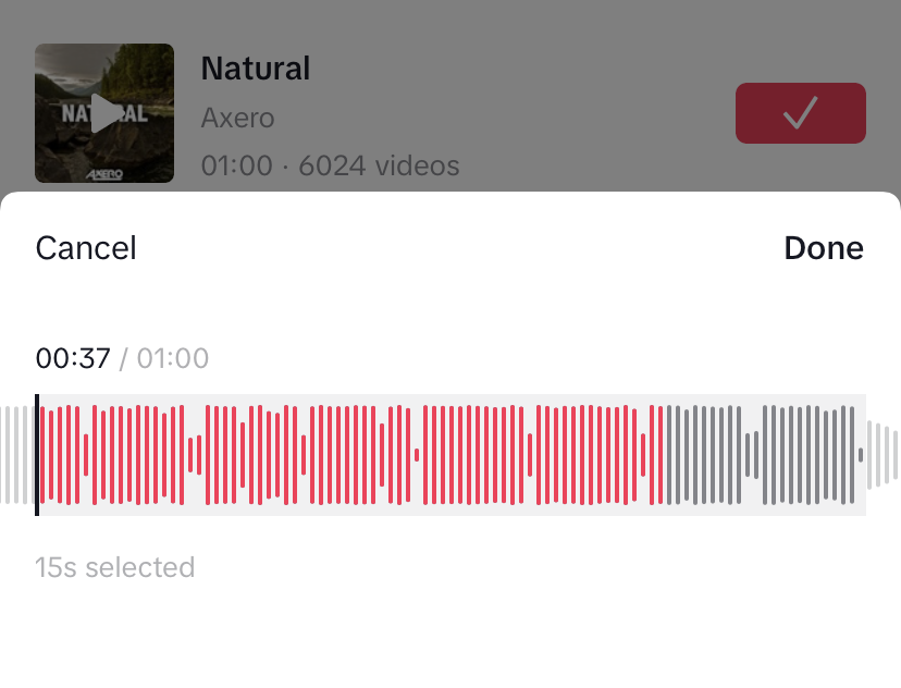 How do I change the start time of my audio on TikTok?