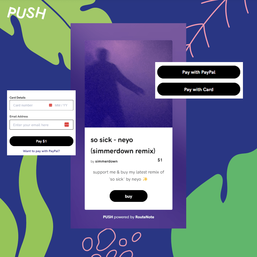 PUSH.fm Pay Links example