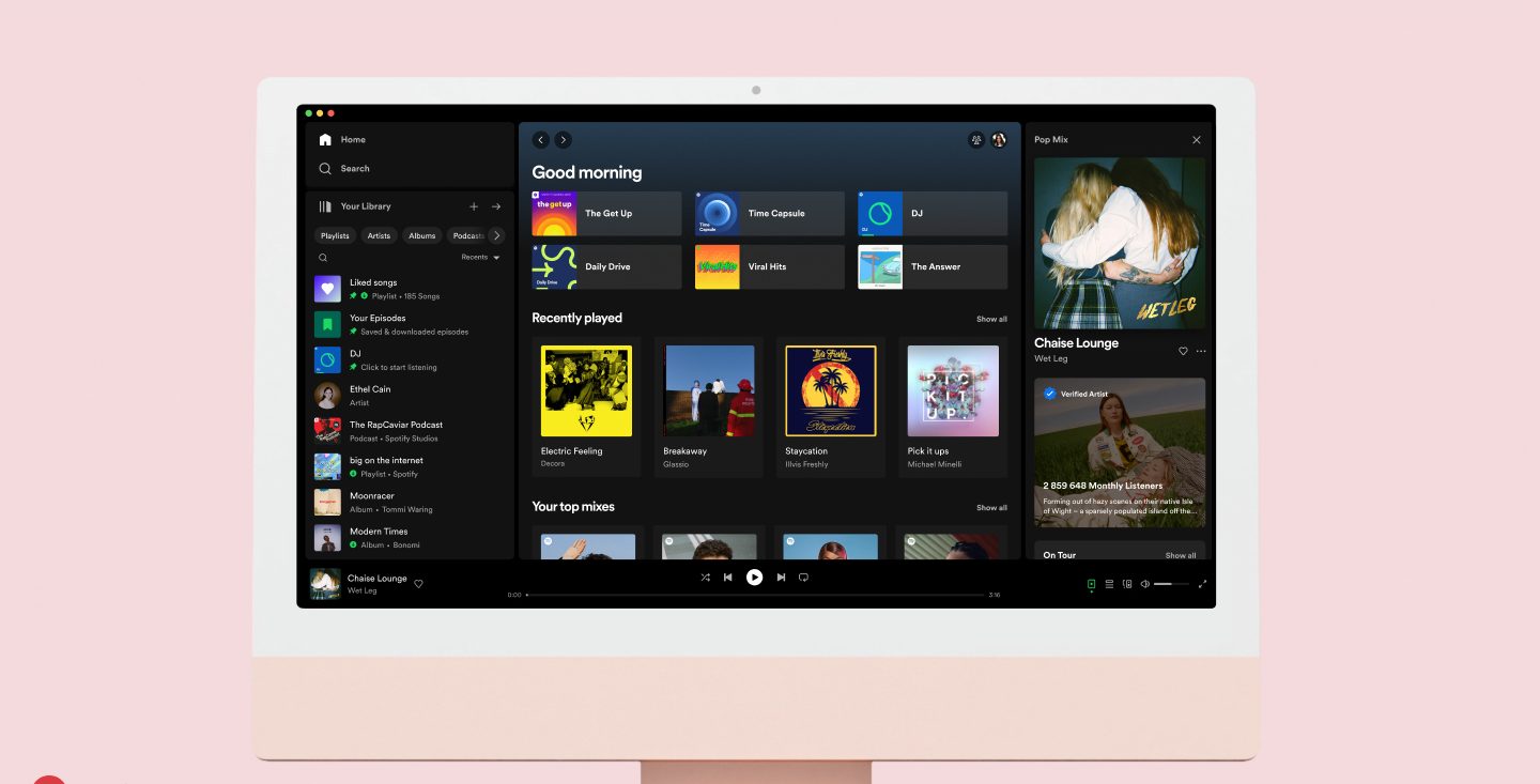 Spotify updates the web and desktop apps