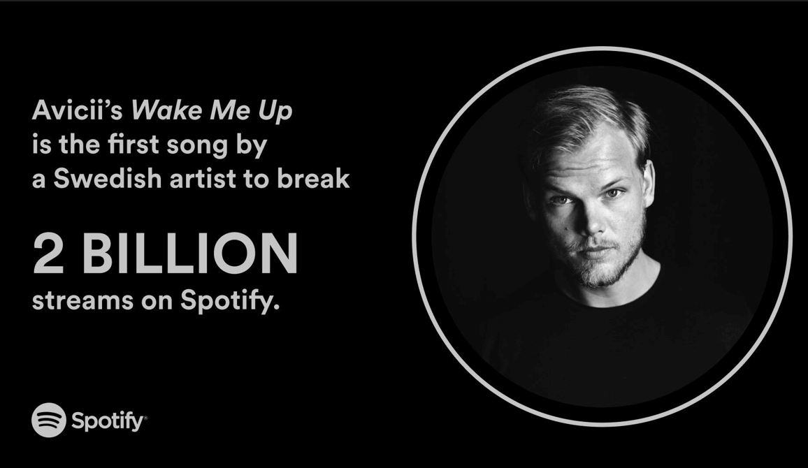 Avicii’s Wake Me Up hits two billion Spotify streams