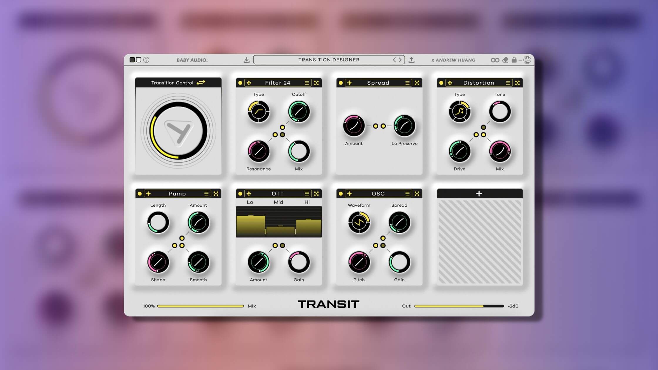 Transit by Baby Audio and Andrew Huang: easy transition designer plugin for producers