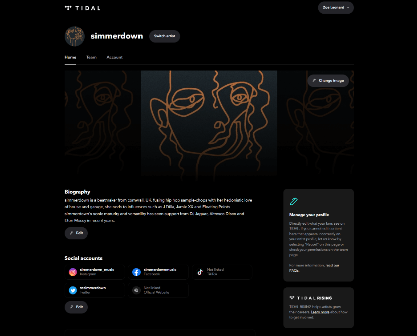 How to create and customize an engaging TIDAL artist profile and grow your audience in 5 steps