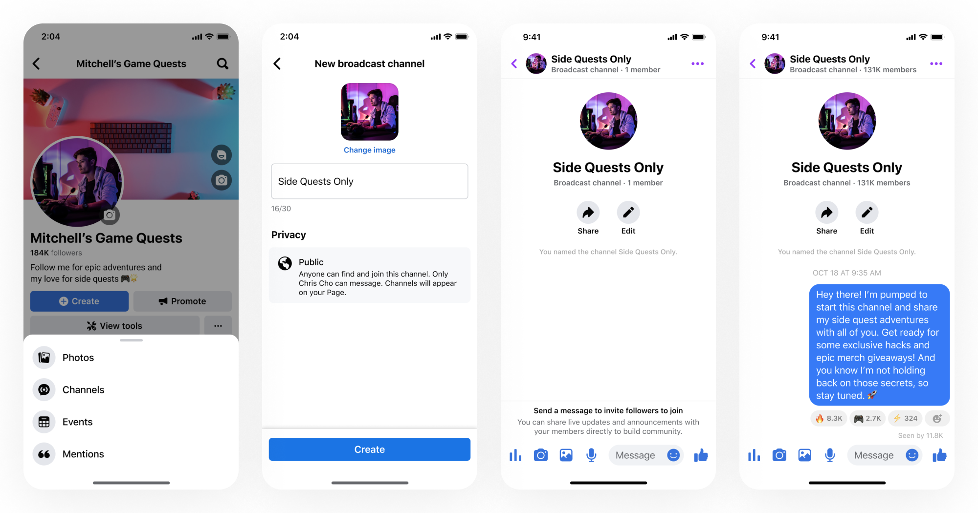 Introducing Broadcast Channels on Facebook and Messenger