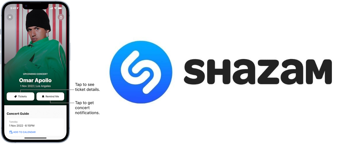 Shazam now finds you artists AND their concerts