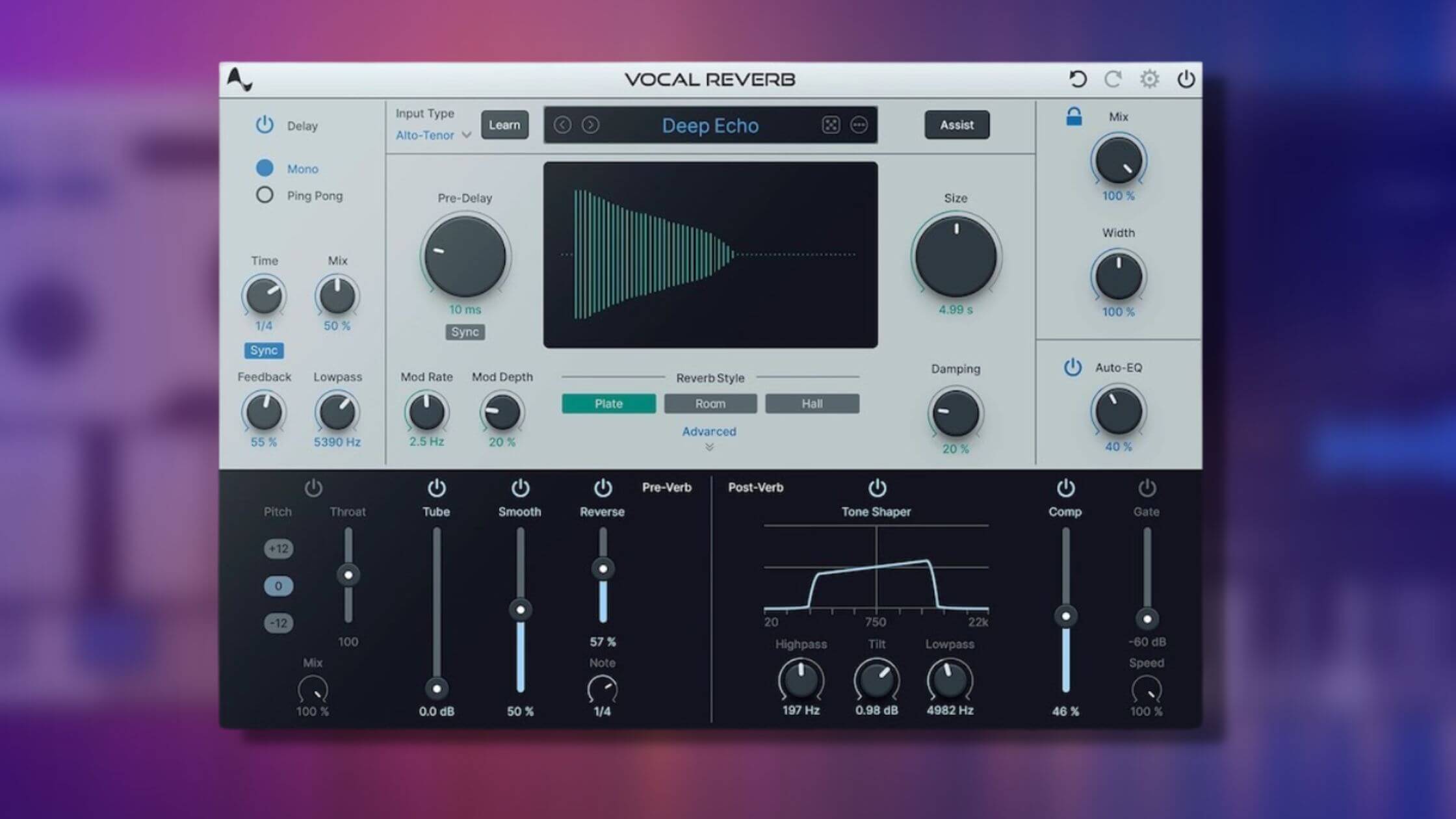 Antares Auto-Tune Vocal Reverb plugin for seamless vocal processing