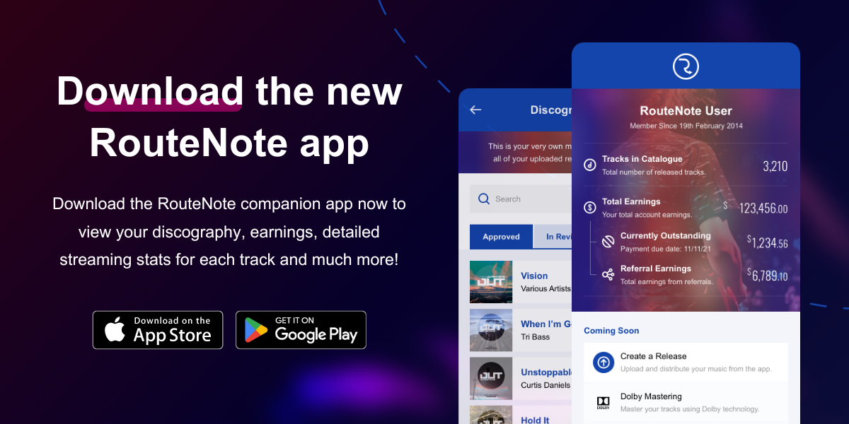 The RouteNote app comes to the Apple App Store, with Discography now available on iOS and Android