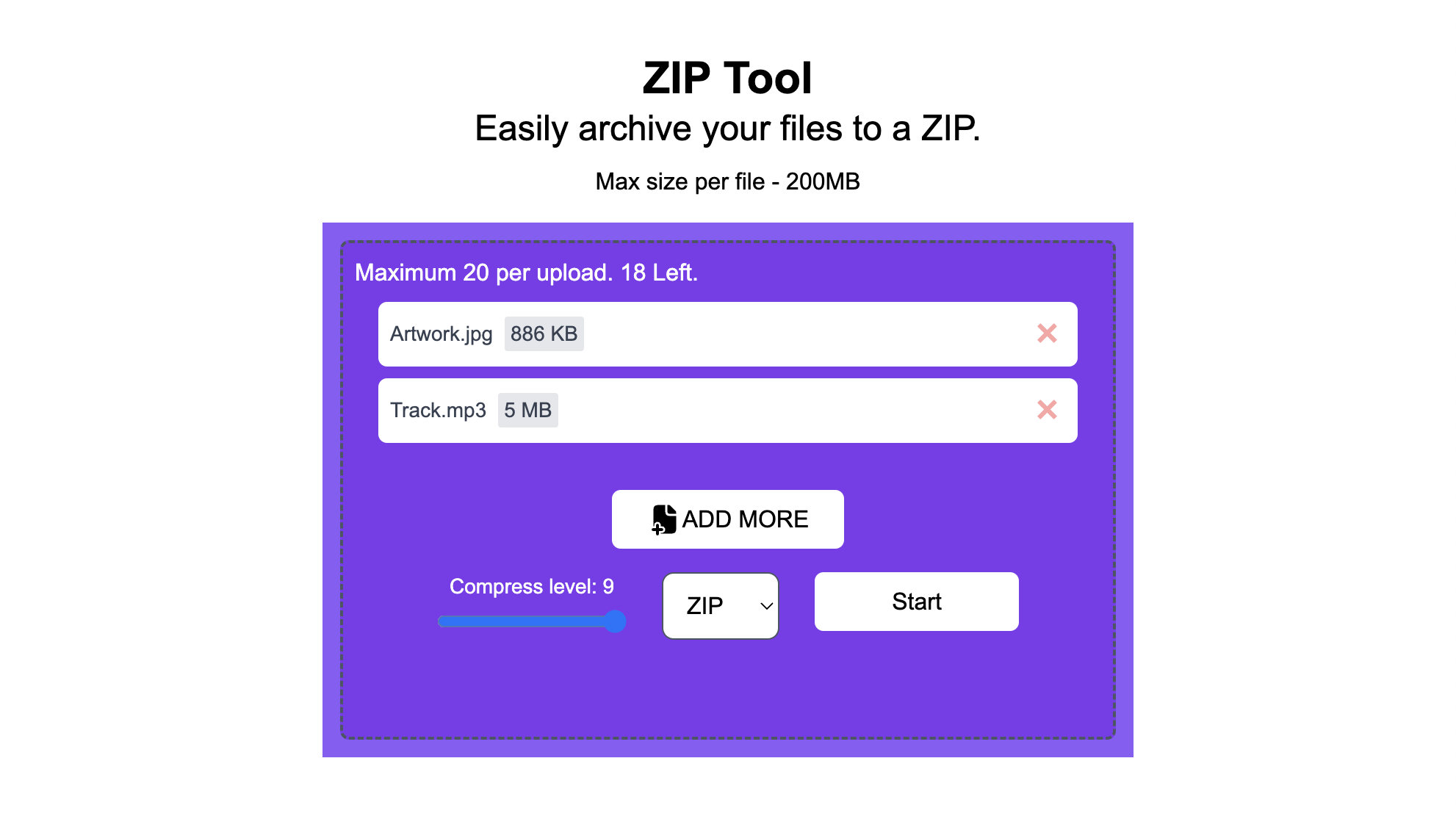 RouteNote Convert – Create ZIP files online for free