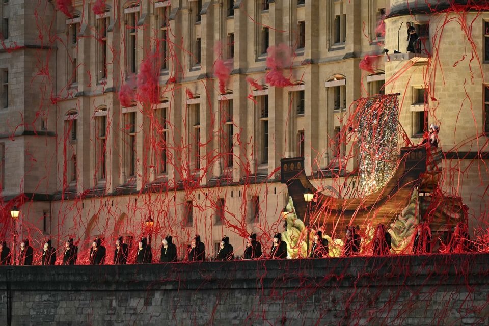 Watch this band shoot blood at the Olympics opening ceremony