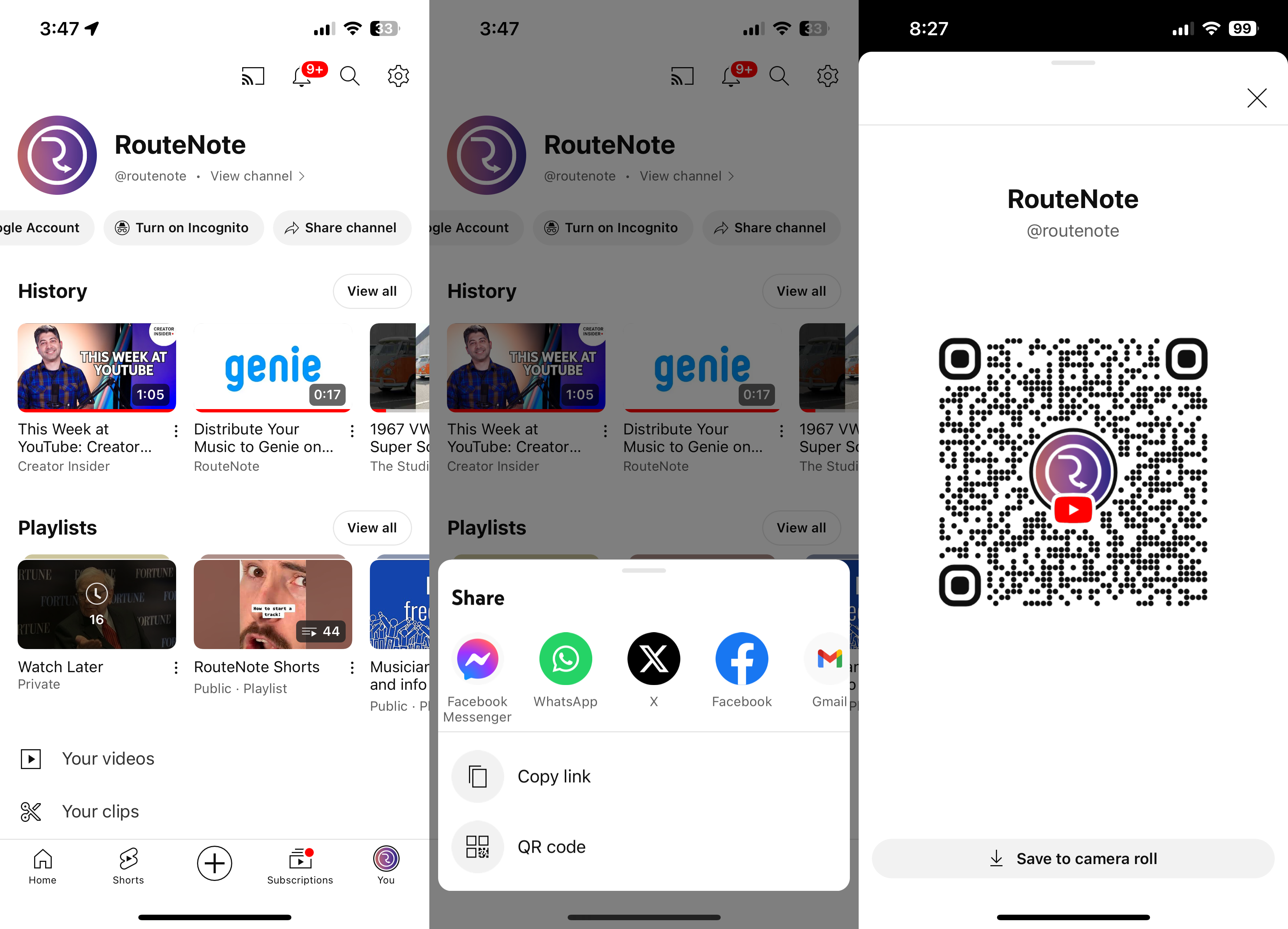 How to find your YouTube channel QR code