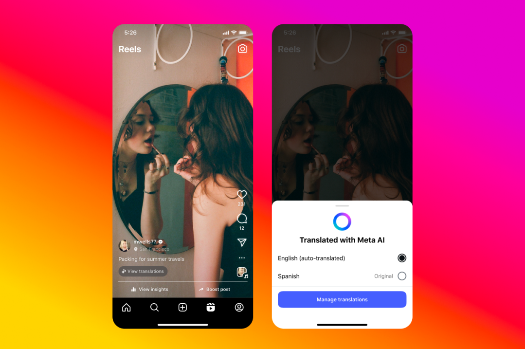 Meta is helping Instagram and Facebook creators translate reels thanks to AI
