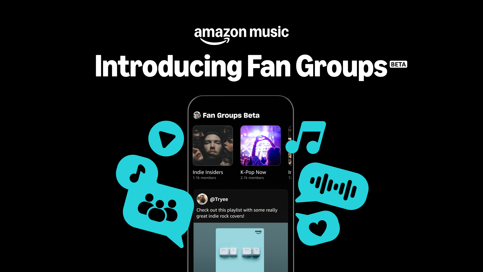 Amazon Music tests ‘Fan Groups’ to bring community back to music discovery