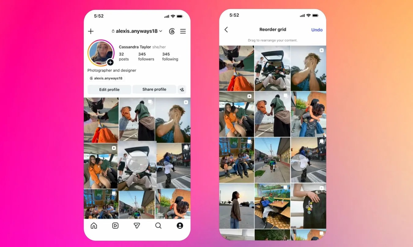 Instagram rolls out long-awaited grid reordering
