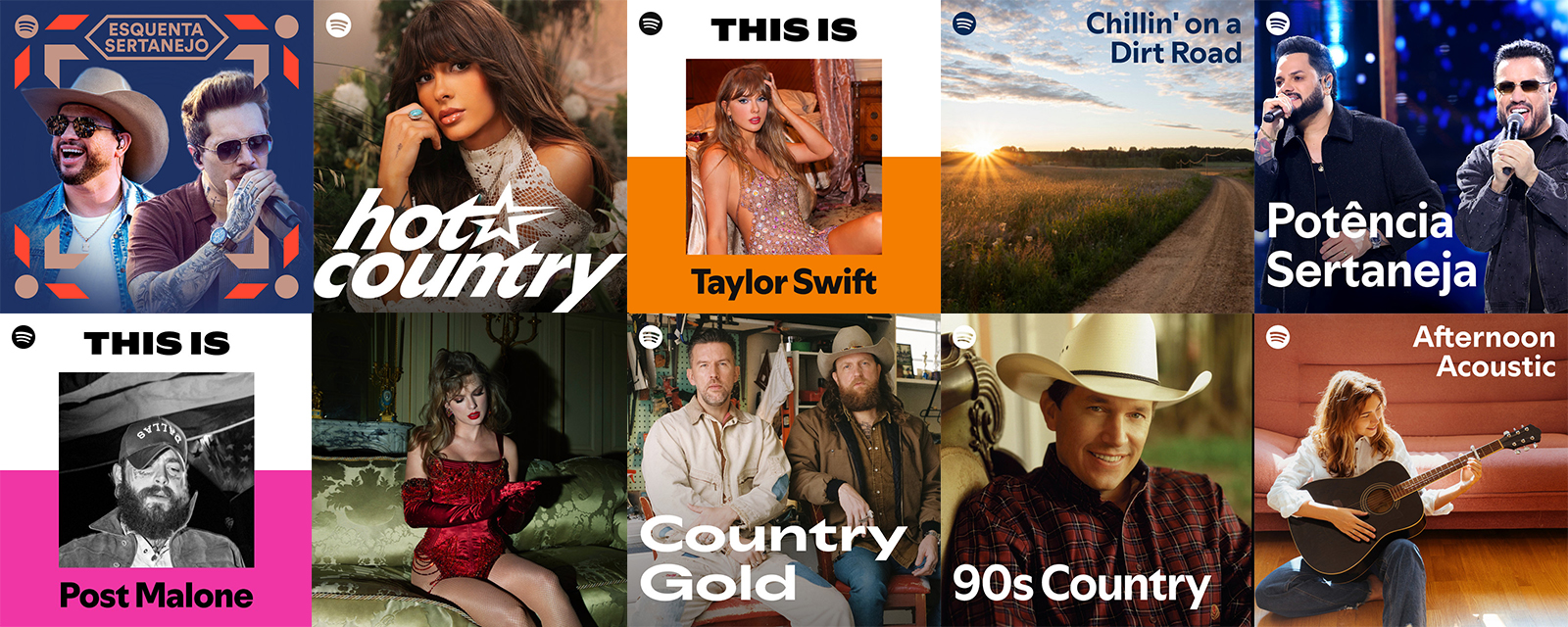 Listas de reproducción country más seguidas en Spotify en 2026