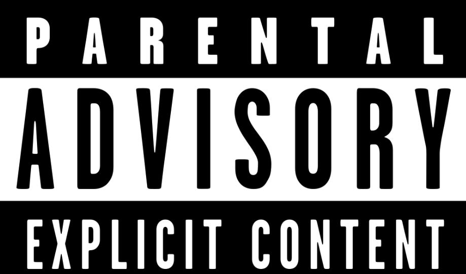 Parental Advisory 라벨. 1996년 도입 버전.