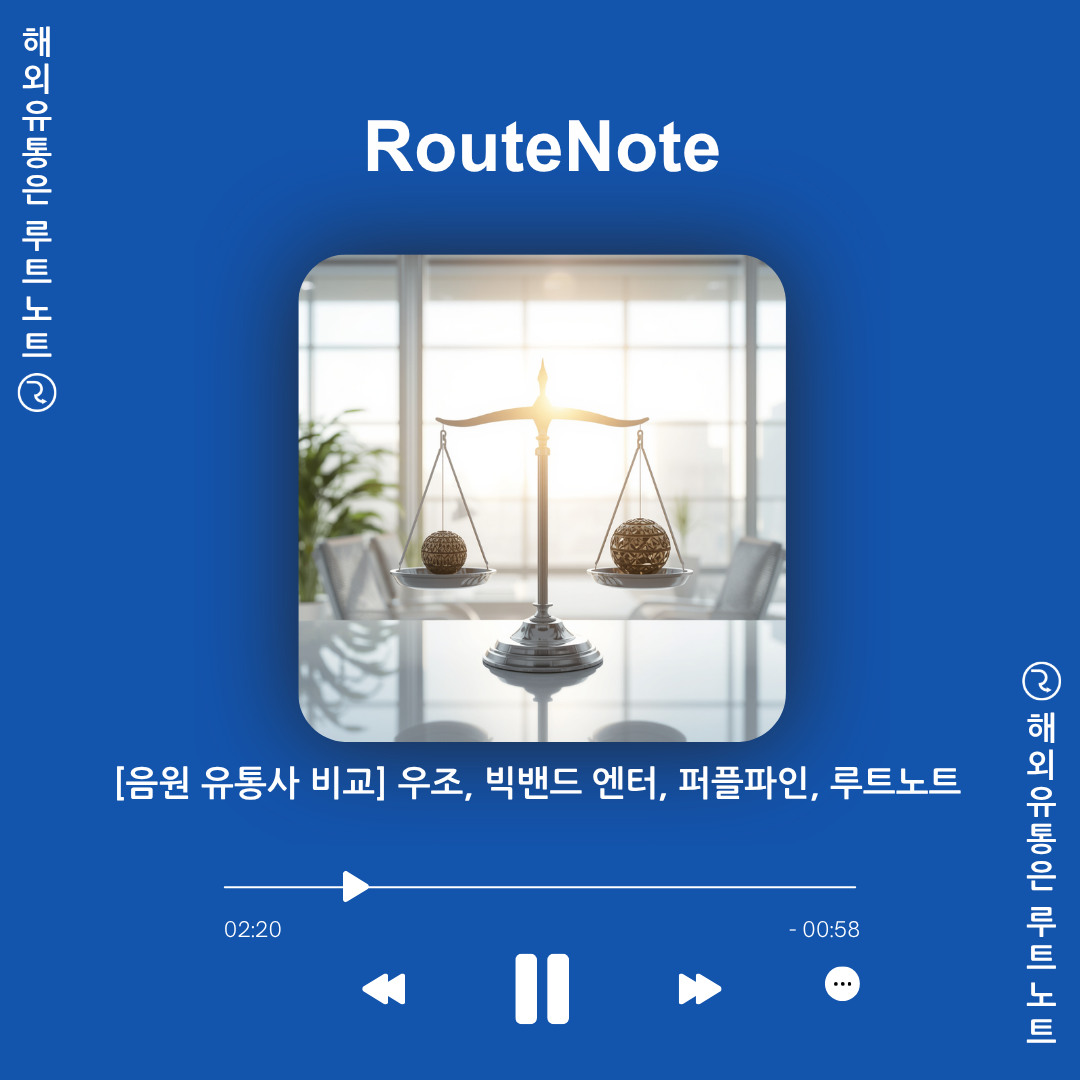 📊 [음원 유통사 비교 분석] 우조, 빅밴드 엔터, 퍼플파인, 루트노트