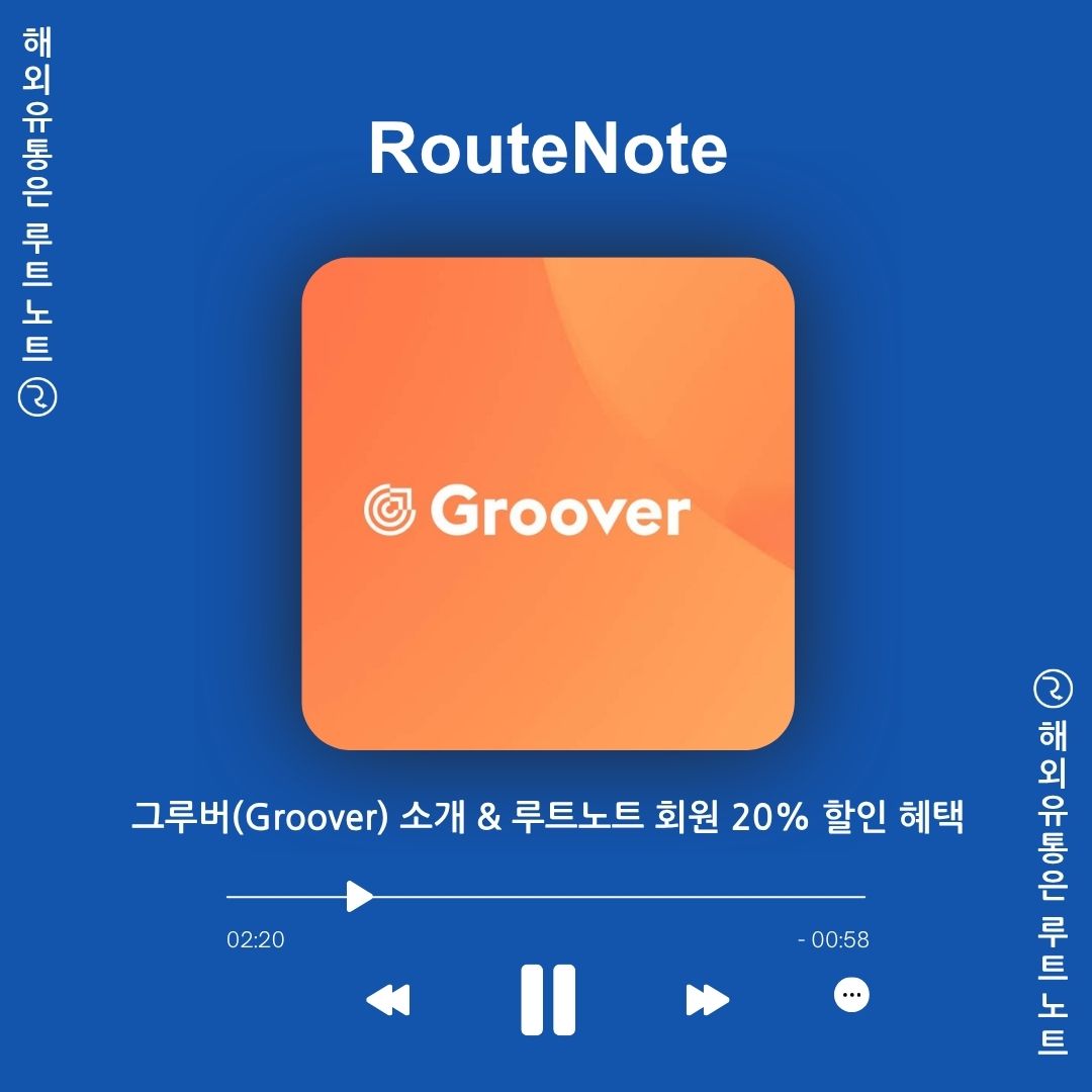 Groover 15% 할인 받는 법! 루트노트 사용자 단독 혜택 – RouteNote X Groover 파트너십