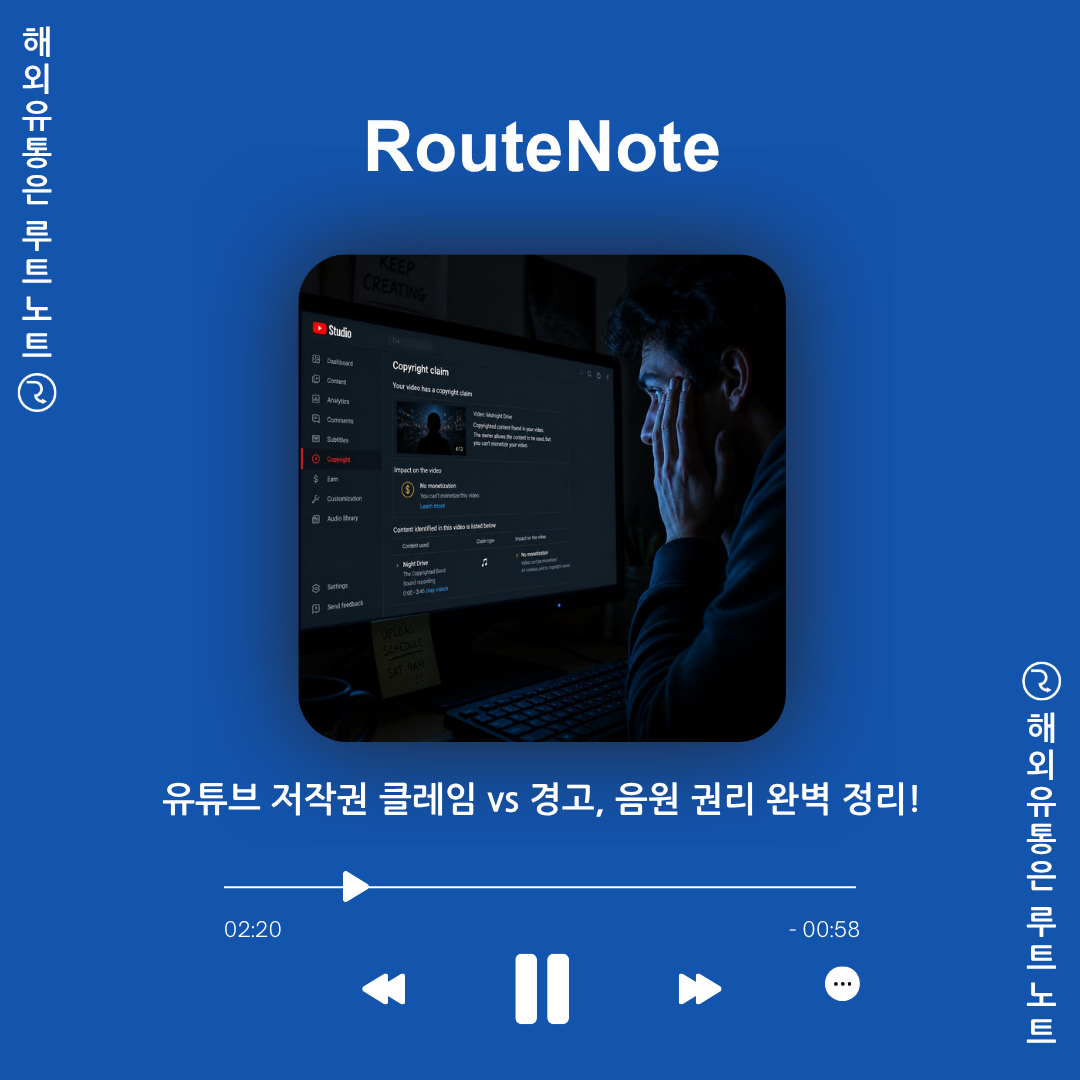 유튜브 저작권 클레임 vs 경고, 완벽 정리! (내 음원 권리 지키는 법) 🎵