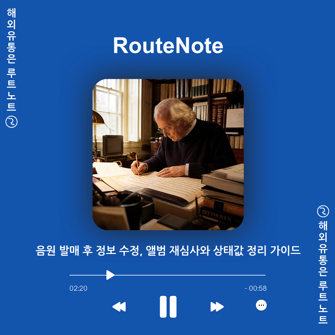 음원 발매 후 정보 수정법! 앨범 재심사(In Review)와 상태값 완벽 정리 가이드 [루트노트]