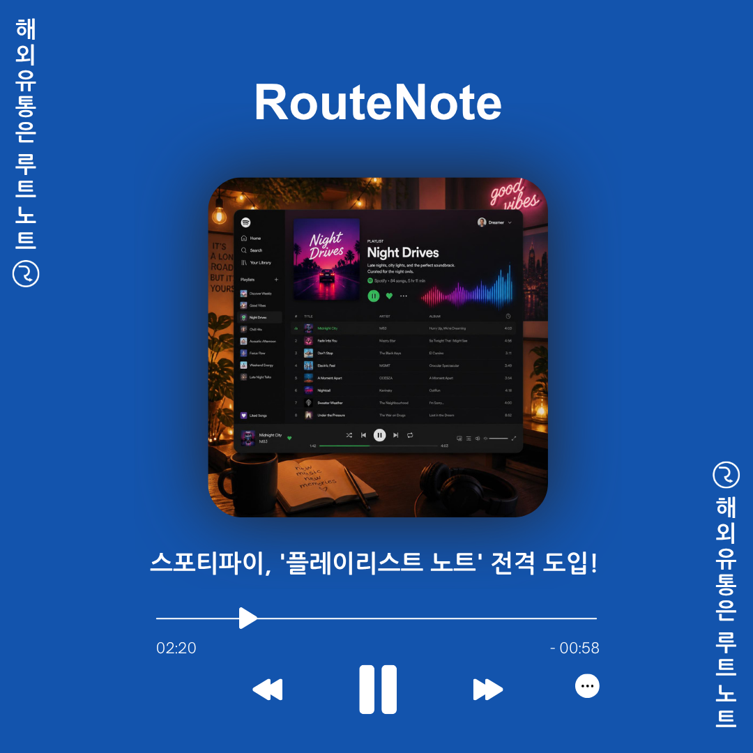 스포티파이, ‘플레이리스트 노트’ 전격 도입! – 에디터 선곡 비하인드부터 아티스트 홍보 팁까지