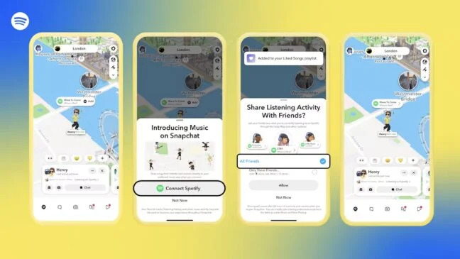 Snapchat Adds Spotify to Snap Map With New ‘Now Playing’ Music Sharing Feature